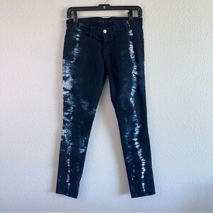 J Brand‎ Women’s Low Rise Skinny Leg Tie Dye Dark Wash Blue